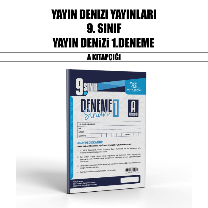 YDENİZİ 09.SINIF DENEME TARAMA SINAVI 1-A - 25-26